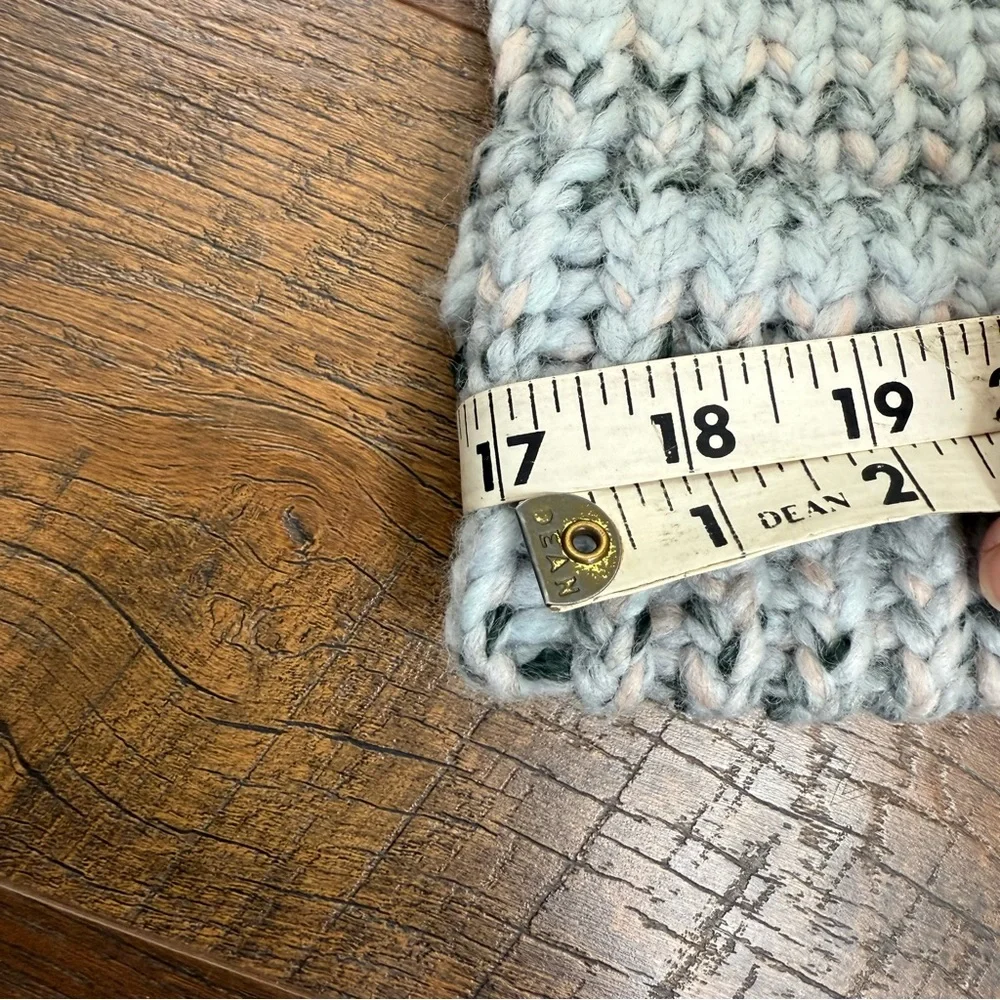 New Handmade Knit Blue/Gray Winter Beanie Hat